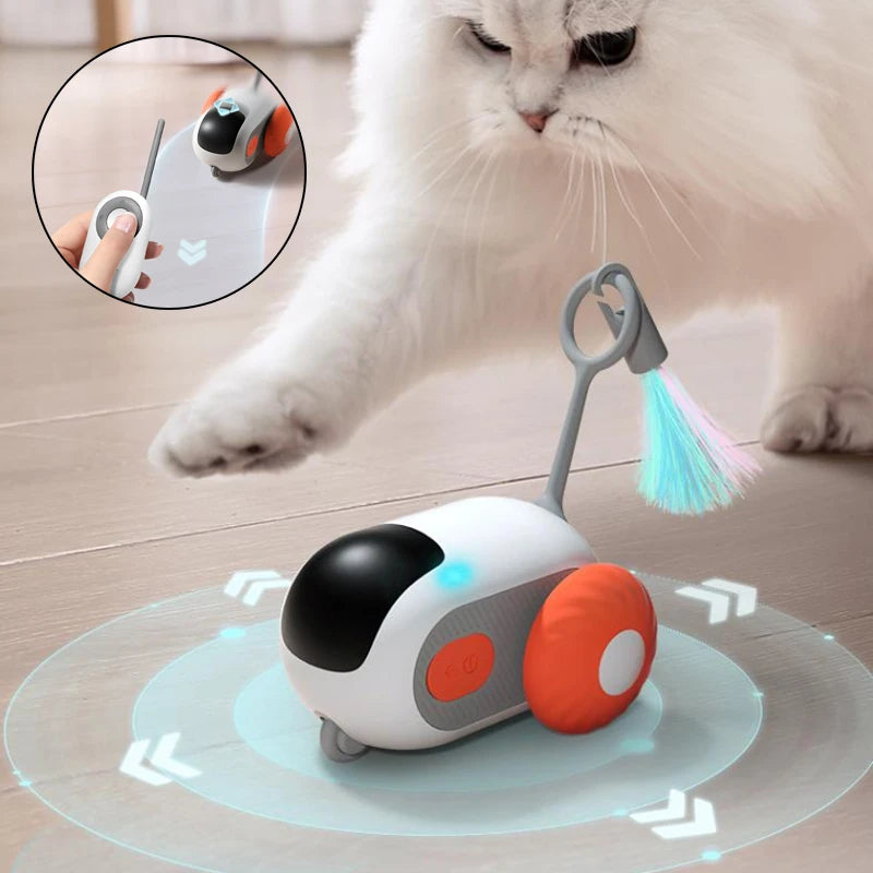 Remote Control Interactive Cat Car Toy USB Charging Chasing Automatic Self-moving Remote Smart Control Car Interactive Cat Toy Pet Products