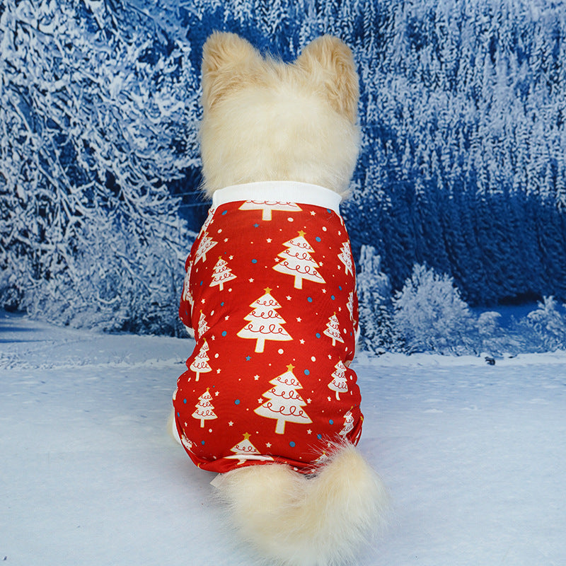 Pet Christmas Clothes Home Red Green