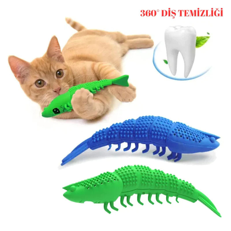 Catnip Silicone Fish Crayfish Toothbrush Cat Toy Bite Relieving Stuffy Molar Teeth Cleaning